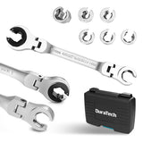 DURATECH 7-in-1 Flex-Head Ratcheting Tubing Wrench Set, 8-14 mm