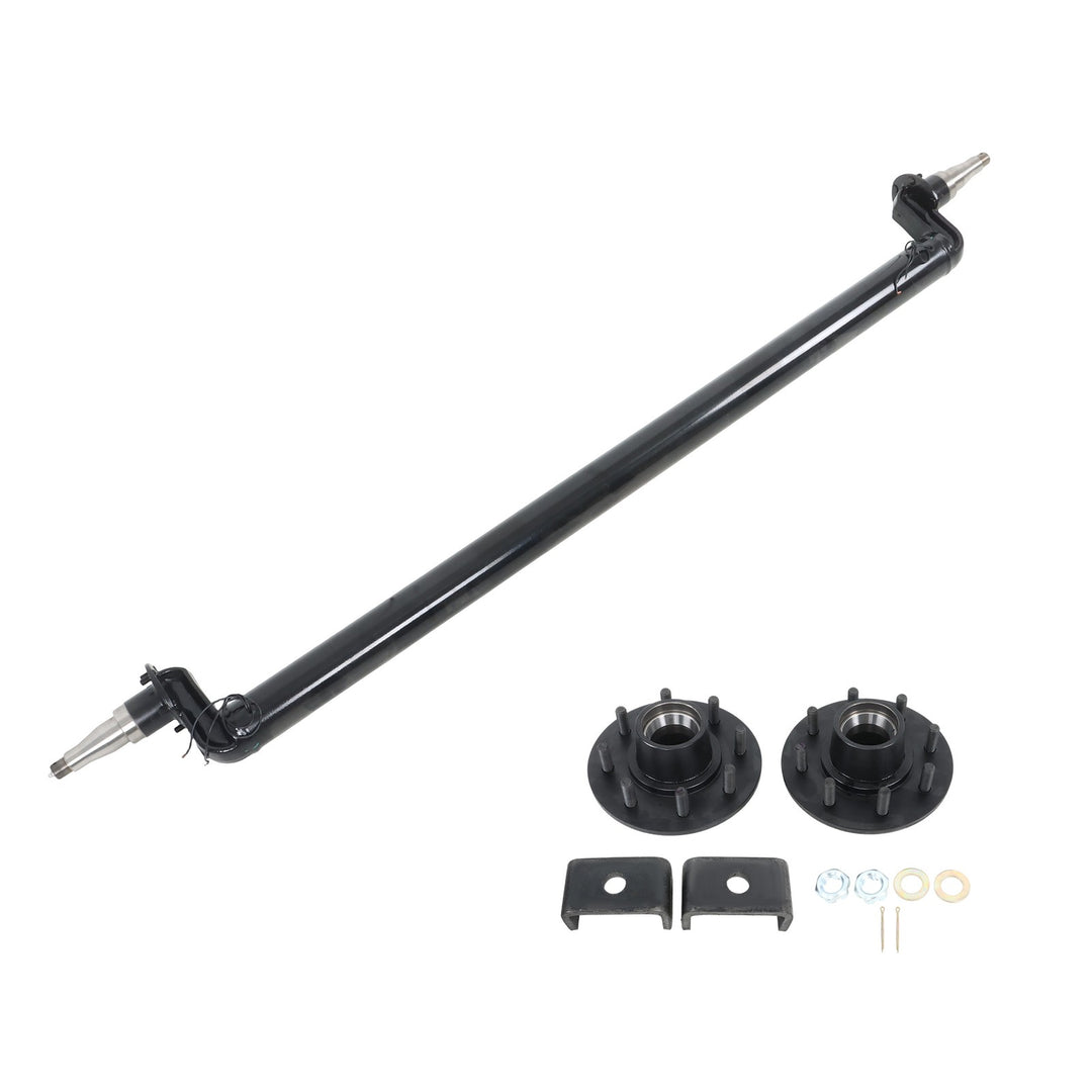 7000 lb Trailer Axle 4 Inch Drop 68 Inch Hub Face 8 Lug Idler Hubs