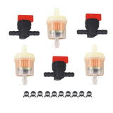 3-Kit 1/4 in Inline Fuel Filter and Shut Off Valve Set for Lawn Mowers