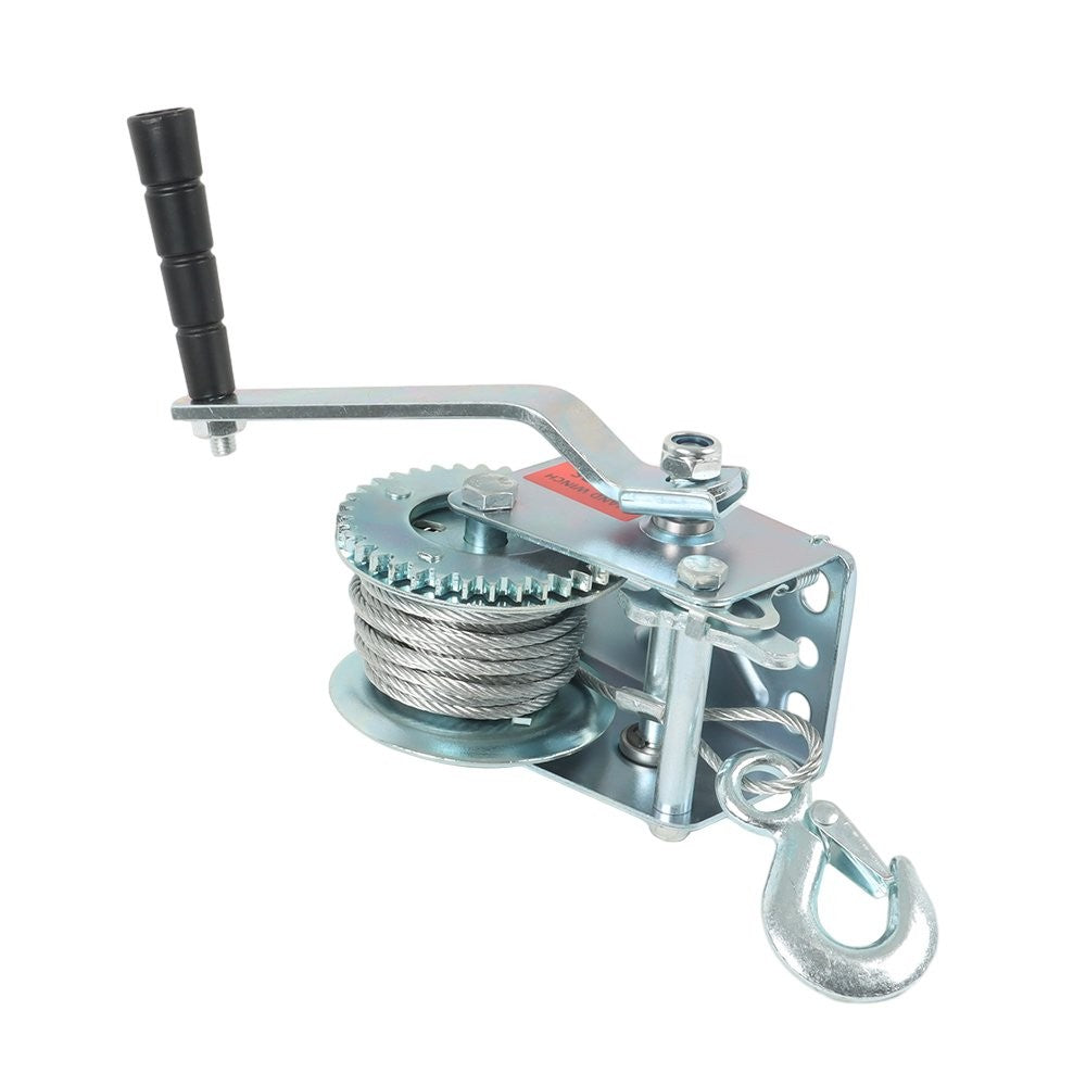 Hand Crank Winch 600 lb with Steel Cable
