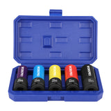 WORKPRO 5-Piece 1/2 Inch Drive Thin-Wall Impact Lug Nut Socket Set 004429