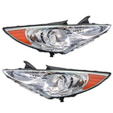 Chrome Halogen Projector Headlight Pair for 2011-2014 Hyundai Sonata