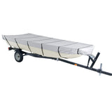210D Grey Jon Boat Cover for 12-18 ft Boats up to 75 in Beam