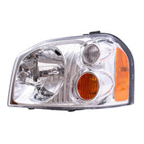 Headlight For 2001-2004 Frontier Chrome w/o Signal/Marker Bulbs Sockets Wiring 4221-0015LR - product image