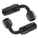 -6AN 90 Degree Swivel Hose End Fitting 2 Pack Black