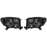 Front Grille and LED Black Headlight Set for 2005-2011 Toyota Tacoma