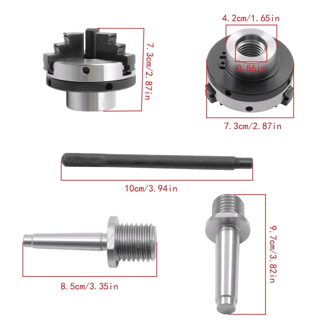 2 Inch 3-Jaw Self-Centering Mini Lathe Chuck with Arbors D4103
