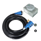 50 Amp 25 ft Generator Cord with Power Inlet Box Kit