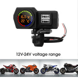 Motorcycle Dual USB Mobile Phone Charger With Color digital Screen Temperature – product image