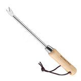 WORKPRO Stainless Steel Weed Puller with Wood Handle