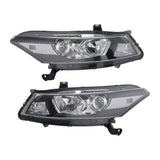 Black Clear Halogen Projector Headlight Pair for 2008-2012 Honda Accord Coupe