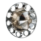Chrome Spiked Semi Truck Axle Hub Cover Kit 33 mm Front and Rear