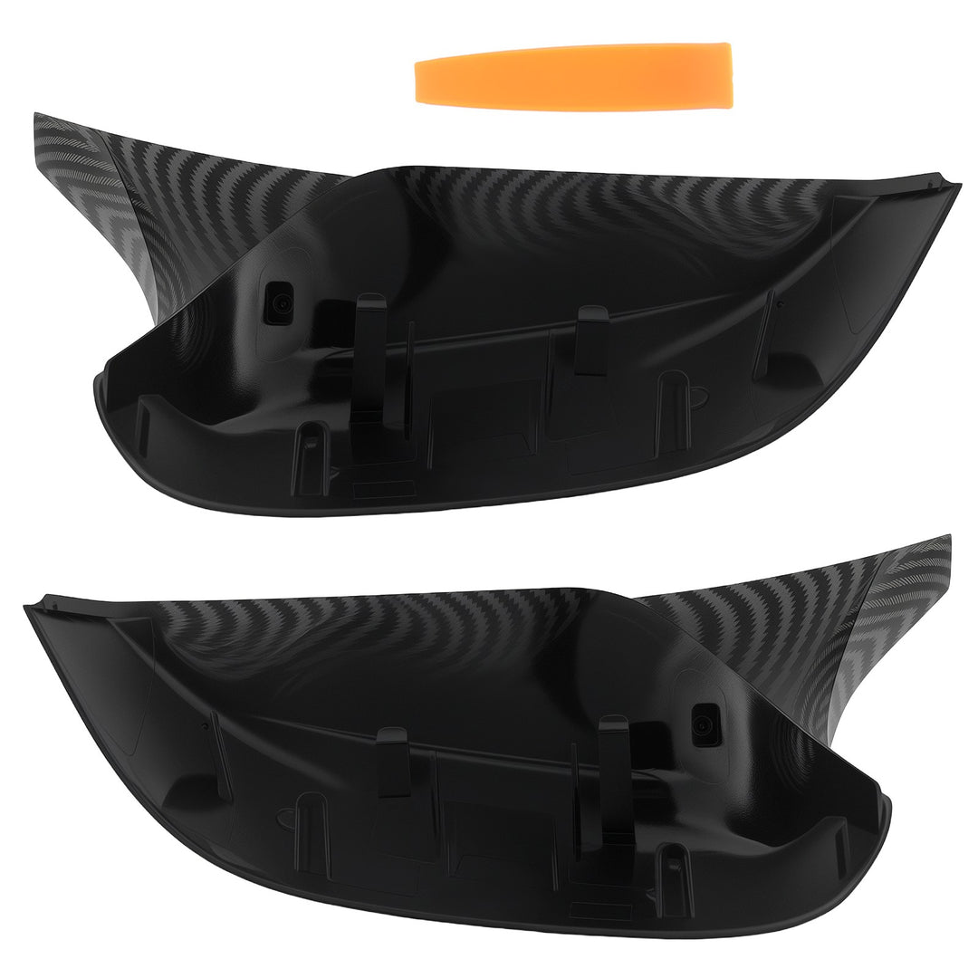 Carbon Fiber Look Mirror Covers for 2014-2021 Infiniti Q50 Q60 and Q70, Pair 96373-4GA0H