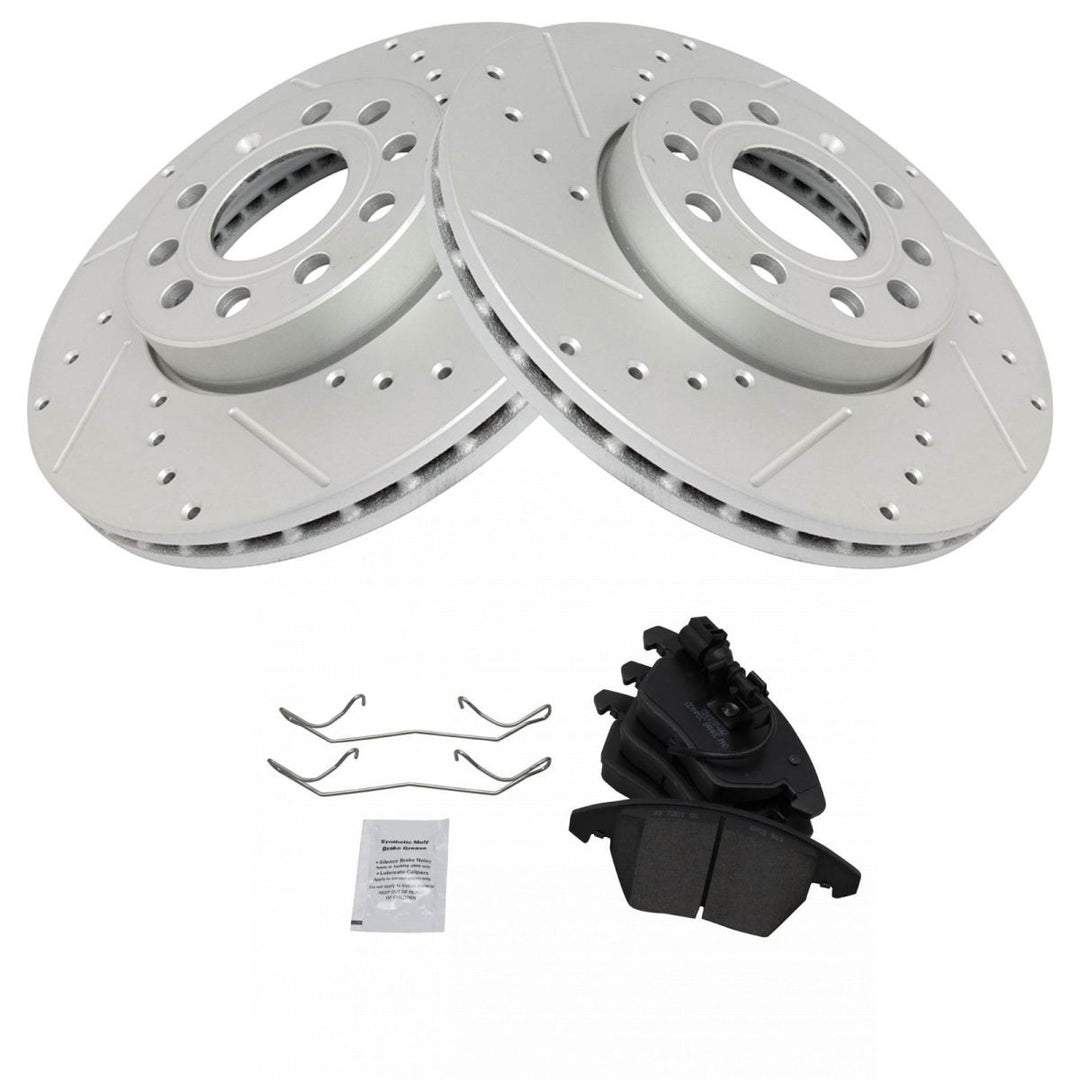 Front Performance Ceramic Pad & Coated Rotor Kit for VW Jetta, Golf, Rabbit, Beetle & Audi A3