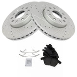 Front Performance Ceramic Pad & Coated Rotor Kit for VW Jetta, Golf, Rabbit, Beetle & Audi A3