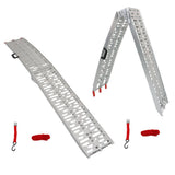 7.5 ft Aluminum Arched Folding Loading Ramp Pair for Motorcycles ATVs and Mowers