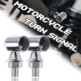 2PCS Motorcycle Turn Signal Mini Blinker Light Indicator Amber Chrome – product image 2