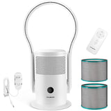 HAUSHOF Bladeless Tower Fan and Air Purifier with Remote, H13 HEPA