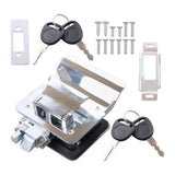 RV Entry Door Lock Handle and Latch with 4 Keys for 2.75 x 3.75 Inch Cutouts