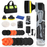 WORKPRO 12V Cordless Mini Buffer Polisher, 5 Speeds