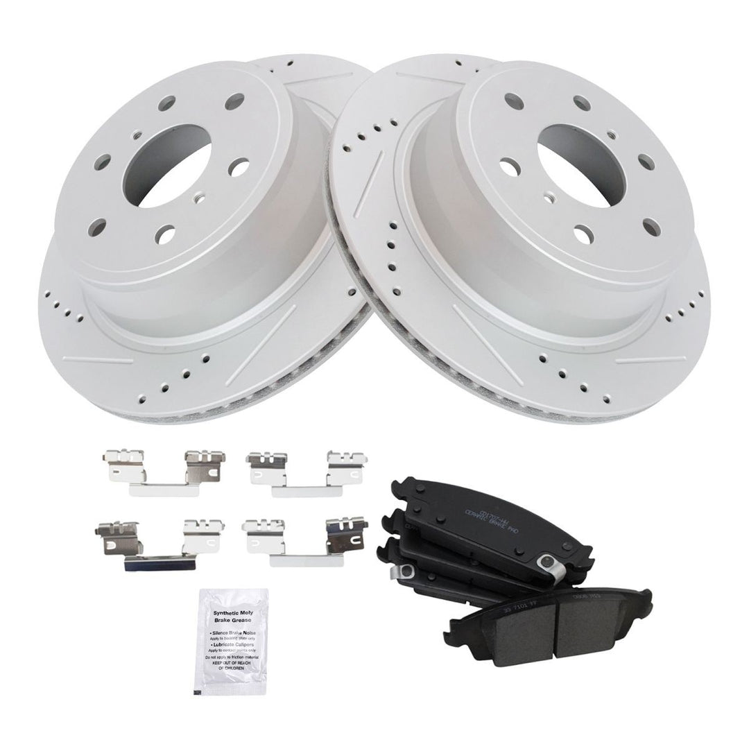 Rear Performance Ceramic Pad & Coated Rotor Kit for 2014-2018 Silverado, Sierra & 2015-2020 Tahoe, Yukon, Escalade