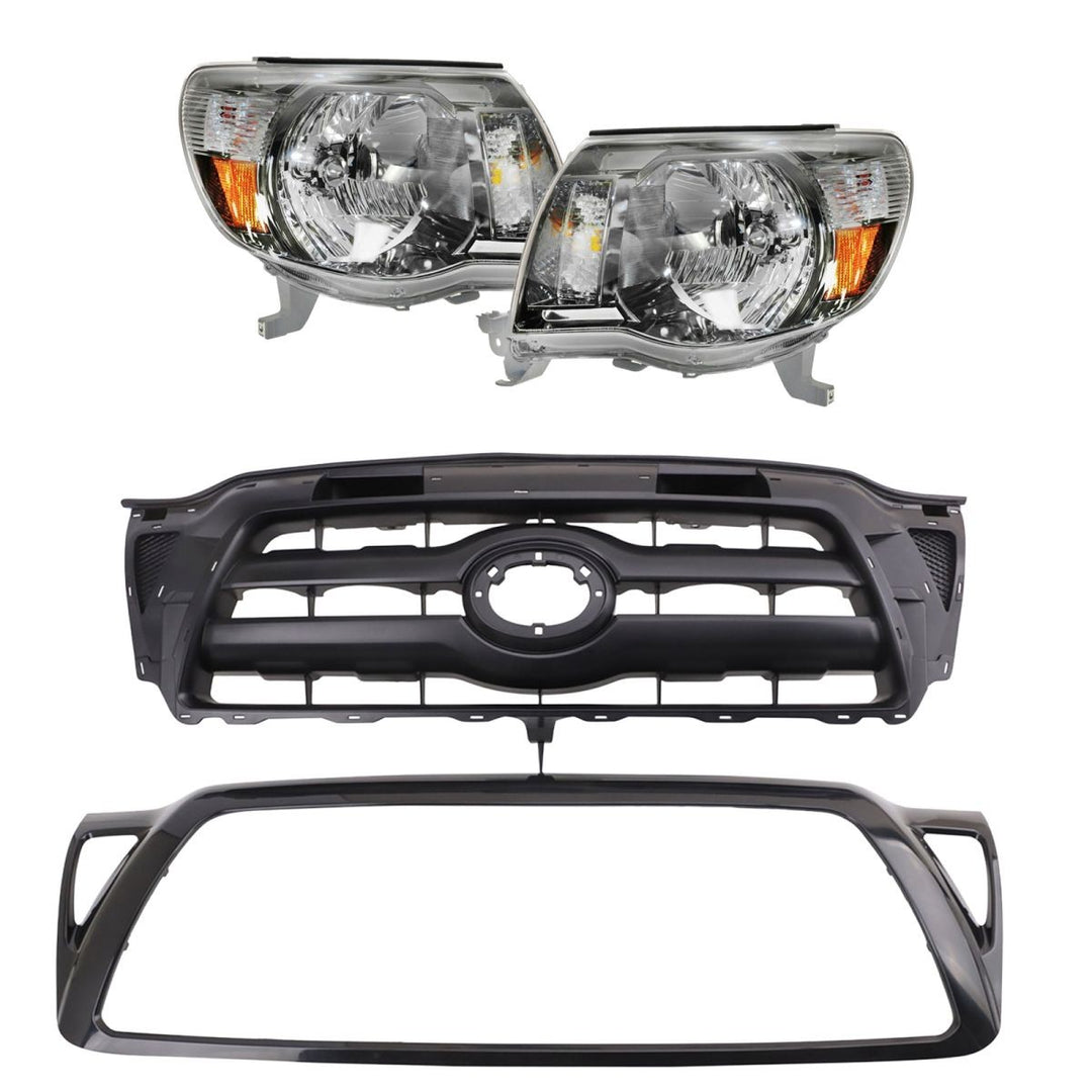 Grille and Headlight Kit for 2005-2010 Toyota Tacoma with Sport Package