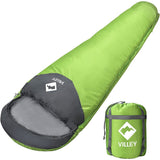 VILLEY Mummy Sleeping Bag, 3-Season, 41°F Comfort