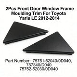 2PCS Car Front Door Window Frame Moulding Trim For Toyota Yaris LE 2012-2014 – product image
