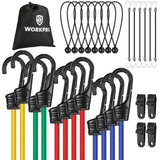 WORKPRO 30-Piece Bungee Cord Assortment with Storage Bag
