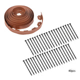 No-Dig Lawn Edging Kit 40 Ft with 40 Spikes Brown