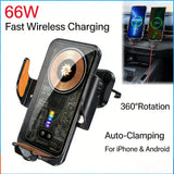 Car 66W Fast Wireless Car Charger Automatic Clamping Mount Air Vent Phone Holder – product image