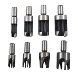 8 Piece Wood Plug Cutter Set Carbon Steel Dowel and Plug Maker