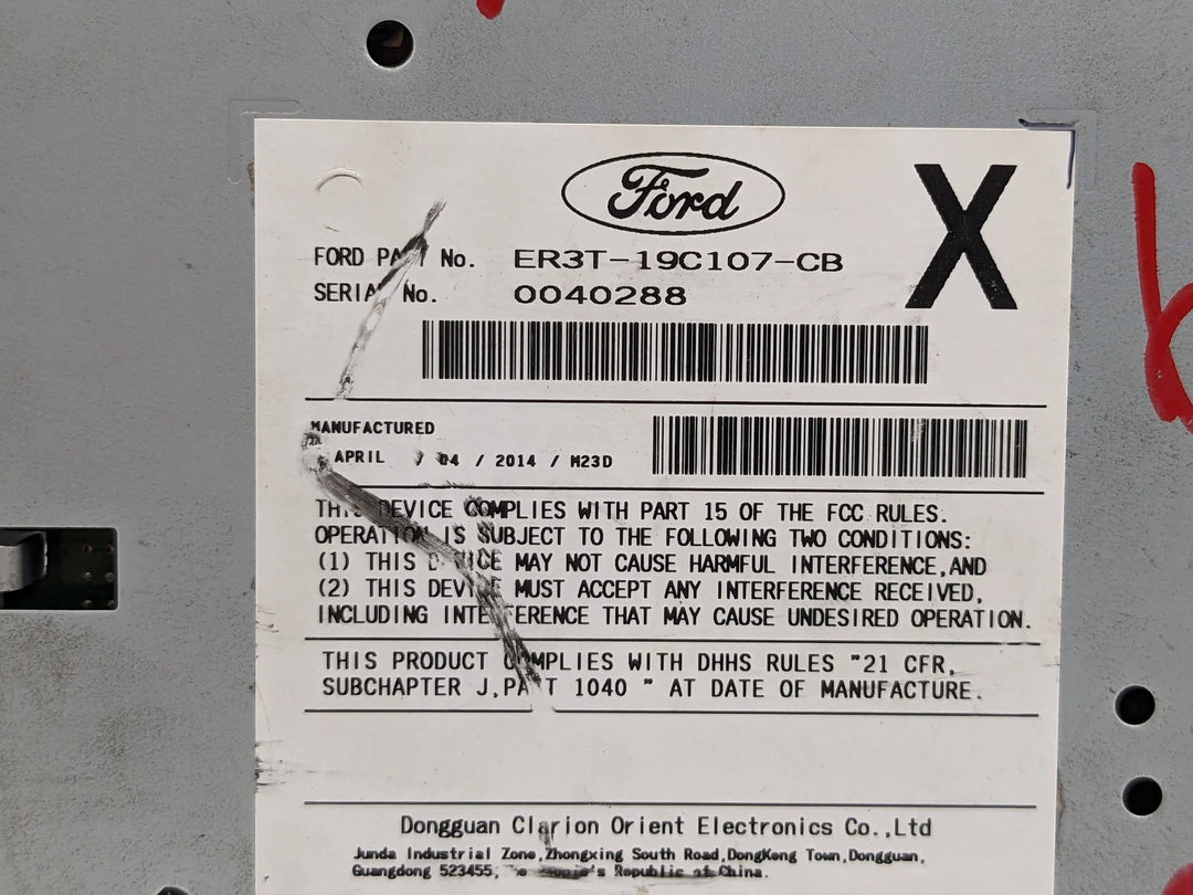11-14 Ford Mustang Single CD Player AM FM Radio Receiver ER3T-19C107-CB OEM - product image