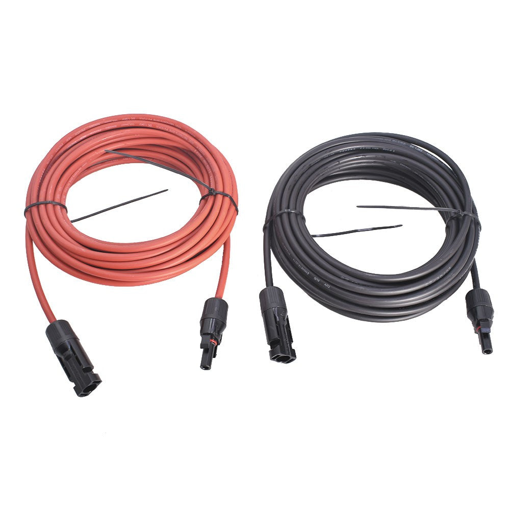 12 AWG 20 Ft Solar Panel Extension Cable Pair Black and Red
