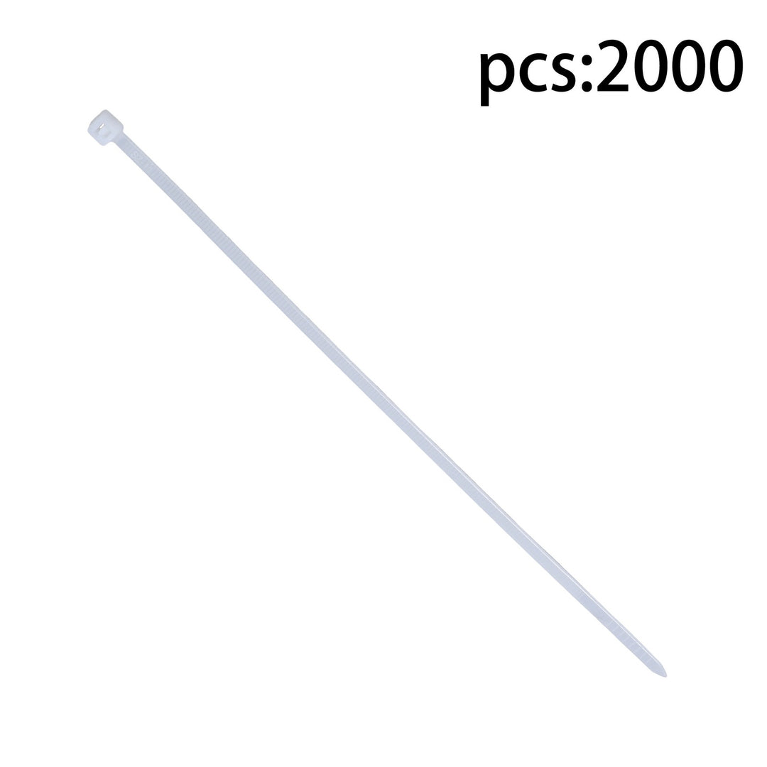 White Nylon Cable Ties 8 Inch 2000 Pack 40 lb