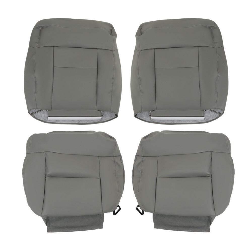 Gray Leather Front Seat Cover Set for 2004-2008 Ford F-150 Lariat FRSD0304DBTL