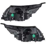 Halogen Headlight Pair with LED DRL Black for 2016-2019 Ford Explorer