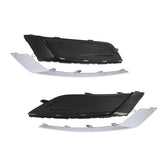 Front Bumper Fog Light Bezel Pair with Chrome Trim for 2017-2018 Ford Fusion FO1038166 – product image