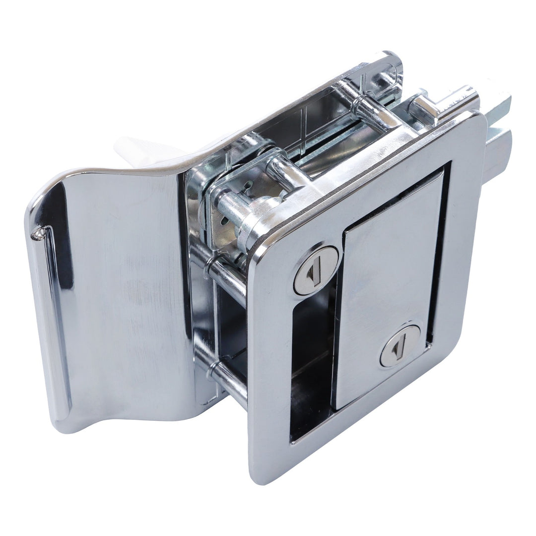 RV Entry Door Lock Handle and Latch with 4 Keys for 2.75 x 3.75 Inch Cutouts