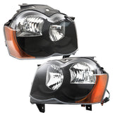 Halogen Headlight Pair Black for 2008-2010 Jeep Grand Cherokee 55157482AE