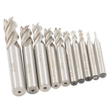 Carbide End Mill Set 10 Piece 2 to 12 mm 4 Flute