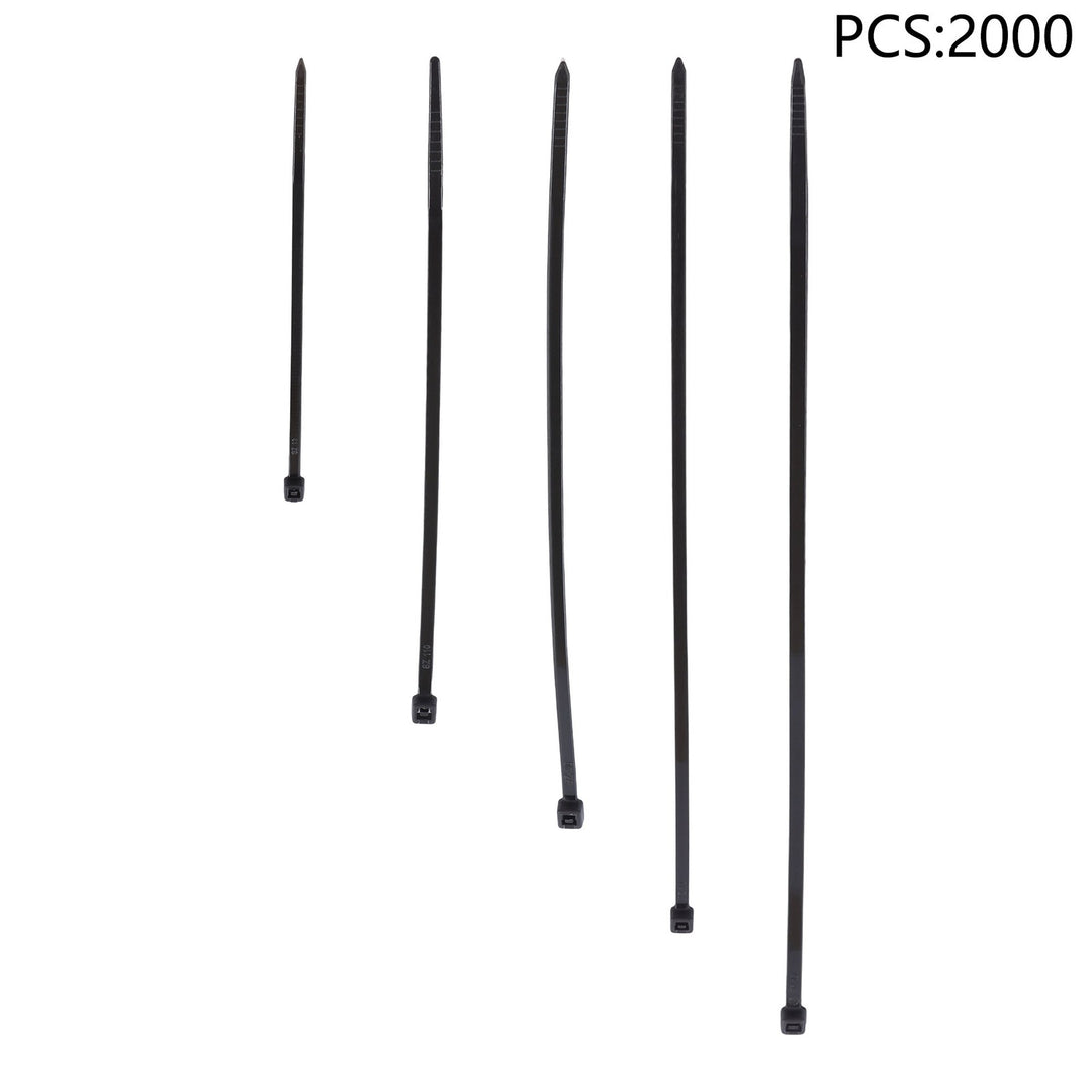 Nylon Cable Ties 2000 Pack Assorted 4 6 8 10 12 Inch
