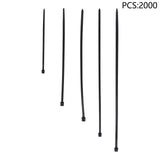 Nylon Cable Ties 2000 Pack Assorted 4 6 8 10 12 Inch