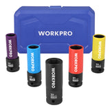 WORKPRO 5-Piece 1/2 Inch Drive Thin-Wall Impact Lug Nut Socket Set 004429