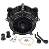 Black Air Cleaner Intake Kit for 2008-2017 Harley-Davidson Touring Road King / Street Glide / Electra Glide