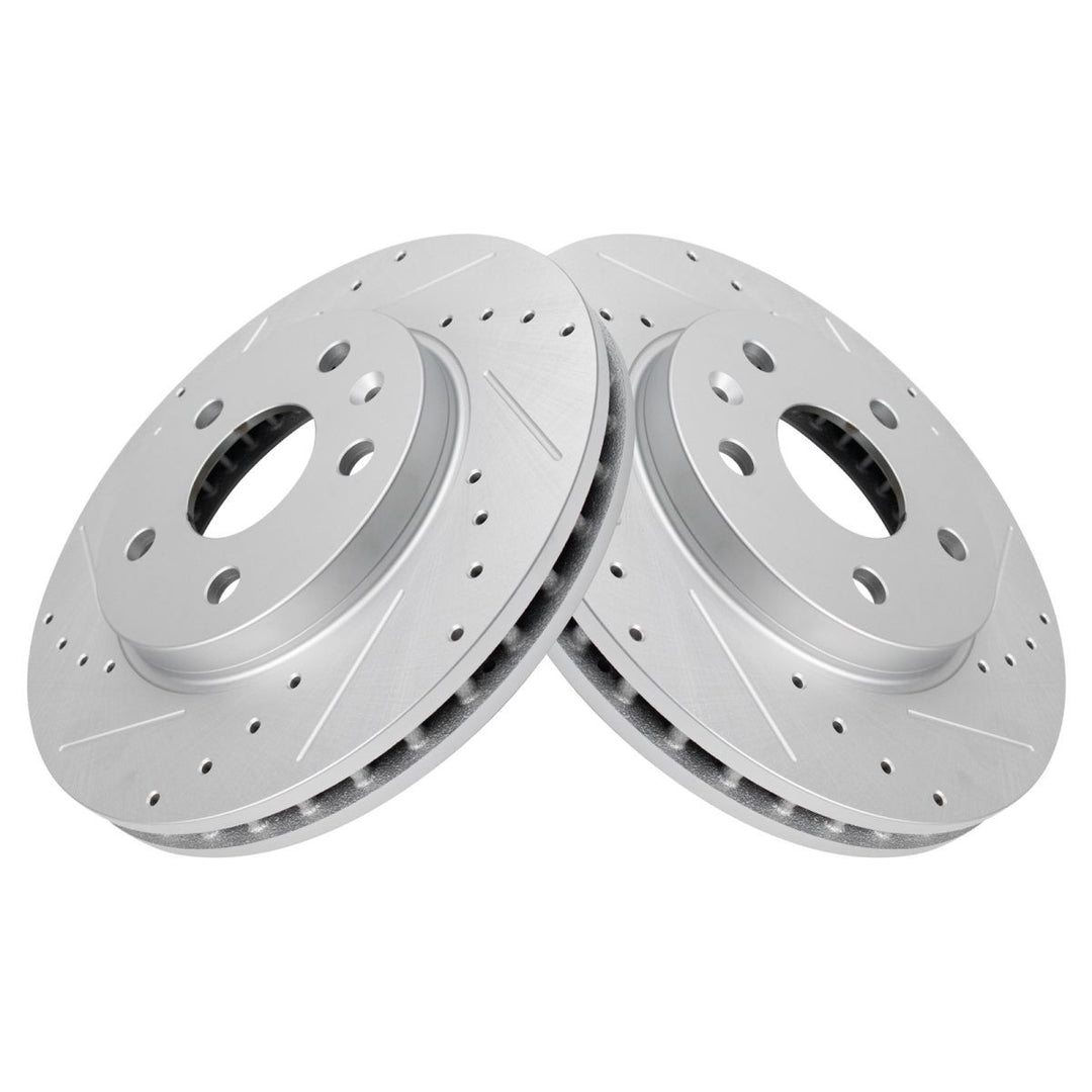 Front Drilled and Slotted Coated Brake Rotor Pair for 2011-2016 Buick Regal, LaCrosse and Chevrolet Malibu