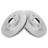 Front Drilled and Slotted Coated Brake Rotor Pair for 2011-2016 Buick Regal, LaCrosse and Chevrolet Malibu