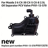 Car Oil Separator PCV Valve PY01-13-570 Fit For Mazda 3 6 CX-30 CX-5 CX-8 2.5L – product image