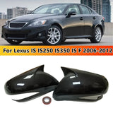 Carbon Fiber Look Rearview Mirror Cover Cap For 2006-12 Lexus IS IS250 IS350 ISF – product image 2
