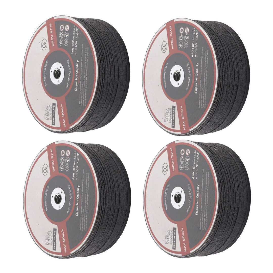 4 x 1/16 x 3/8 Inch Cut Off Wheels for Metal and Stainless Steel 100 Pack